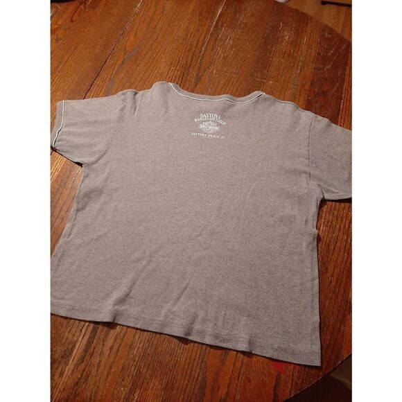 Vintage Large 2001 Harley Davidson Daytona Beach Grey Short Sleeve Tee TShirt - Picture 3 of 7